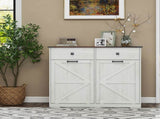 Farmhouse Double Tilt Out Trash Cabinet for 20 Gallon Trash Cans, Free Standing Recycling Cabinet 08872441