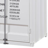 White Wardrobe with Full-length Container Lock B062P185726