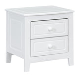 ZNTS 2-Drawer Nightstand for Bedroom, Mid Century Retro Bedside Table with Classic Design,White WF308187AAK