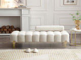 53.2"Width Modern End of Bed Sherpa Fabric Upholstered 2 Seater Sofa Couch Entryway Ottoman W111771020