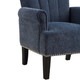 ZNTS Accent Rivet Tufted Polyester Armchair ,Navy Blue PP212520AAW