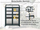 TOPMAX 62inch Height Wood Large Greenhouse Balcony Portable Cold Frame with Wheels and Adjustable N717P221494F
