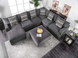 Living Room Lounge Ottoman Gray Chenille Fabric Comfort Cozy Plush Seat foam Wooden Legs 1pc Ottoman B01179794