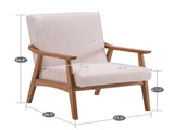 (67x72.5x82cm) Solid Wood Retro Simple Single Sofa Chair Backrest without Buckle Beige 46804675
