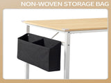 Oak-colored SG001FD P2 particleboard iron pipe 160cm cut-out computer desk with non-woven fabric 43148674