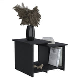 Weman 23.6" W Coffee Table with Open Shelf Living Room, Home Office Storage Black B070P254774