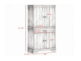 Walnut 72" 4-Door Kitchen Pantry with Drawer 3 Shelves Storage Cabinet for Kitchen Organization 59762561