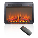 ZNTS 23 inch electric fireplace insert, ultra thin heater log set & realistic flame, remote control 26258891