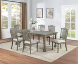 ZNTS Light Grey Dining Table Rectangle Dining Table 1pc Table Only Acacia Veneer Dining Room Furniture B011P193970