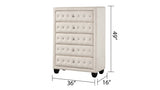 Modern Style Crystal Tufted Upholstery 5-Drawer Chest finished with Velvet Fabric made with Wood in B009136651