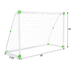 ZNTS 6' x 4' Soccer Goal Training Set with Net Buckles Ground Nail Football Sports 22590076