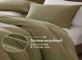 3PCS Full/Queen Waffle Washed Duvet Set B035P341118