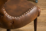 Viking Tufted Button Back barrel chair with Nailhead, Brown T2574P164502