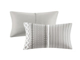 Cotton Printed Comforter Set with Chenille Gray King/Cal King B035128799