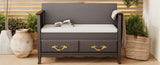 TREXM Shoe Bench with Removable Cushion, Entryway Bench with Hidden Storage for Entrance and Living N715P198567L