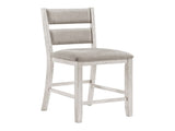 Modern Farmhouse Counter Height Chairs Set of 2 Antique White Finish Upholstered Seat Back Dining B011P416552