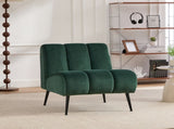 24.4" Wide Modern Upholstered Armless Chair with Black Metal Legs, Velvet Accent Chair for Living W3098P308778