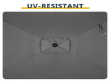 10 x 6.5 FT Square Patio Umbrella, Tilting Outdoor Sun Shade Umbrella with 6 Iron Ribs & Iron Pole, 19146817