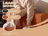 Ottoman Foot Rest Soft and Comfortable Ottoman Square Corduroy Woven Design Sofa Stool Brown W3851P453274