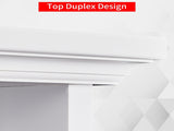 5-Tier Duplex Bookcase MDF Painted Item Display Rack 20*12.99*70.87in White Cabinet with Black Inner 01046997