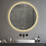 32'' LED Round LED Bathroom Mirror with Lights-Wall Mount Vanity, Anti-Fog, 3 Color Temperature W2709P242511