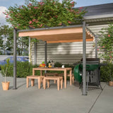 ZNTS 10' x 10' Aluminum Patio Pergola with Retractable Pergola Canopy, Backyard Shade Shelter for Porch, W2505P155204