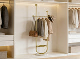 Clothing Rack, Golden Metal Freestanding Heavy Duty Clothes Rack with Marble Base, Multipurpose 04121908