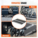 Portable Wheelchair Ramp, 2 ft 800 lbs Capacity, Non-Slip Aluminum Folding Threshold Ramp, Foldable T3342P363002