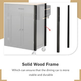 Kitchen Island Cart with Solid Wood Top and Locking Wheels,54.3 Inch Width,4 Door Cabinet and Two WF286911AAB