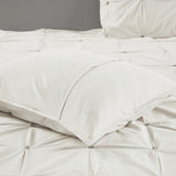 3 Piece Elastic Embroidered Cotton Comforter Set White King/Cal King B03596439