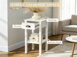 White 2-Pack 2-Tier Side Tables Nightstand with Open Shelf for Living Room End Table Decor 63697049