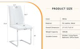 White PU Dining Chair Set.Uniquely designed white dining chairs. PU material, paired with silver W2920P225021