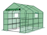 Large Walk-in Greenhouse with PE Cover & Side Windows, 12-Shelf Indoor Outdoor Portable Greenhouse 22390785