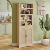 4 doors 6 layers with rattan surface Triamine board veneer 60*30*170cm display cabinet original wood 16373910