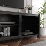 ZNTS TV Stand Storage Media Console Entertainment Center,Tradition Black,with doors 49245546