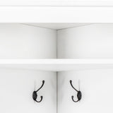 ON-TREND Minimalist Hall Tree with Shoe Bench, Versatile Entryway Coat Rack with 4 Hooks, N721P189665K