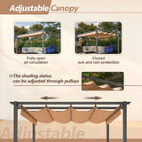 ZNTS 10' x 13' Aluminum Patio Pergola with Retractable Pergola Canopy, Backyard Shade Shelter for Porch, W2505P155205