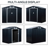 Steel Storage Shed Garden Tool house 7' x 4' White-AS 10055926