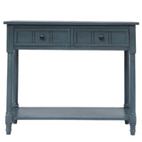 ZNTS Series Console Table Traditional Design with Two Drawers and Bottom Shelf 25384136