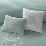 Oversized Cotton Jacquard Comforter Set Aqua Twin B03595759