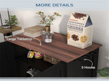 Dog Feeding Station with Built-in Storage & Raised Bowls Height-Adjustable Panel, Hooks for Medium 78921688