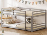 Head and foot horizontal support guardrails, gray painted finish, pine wood, Twin size children's 87451450