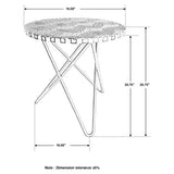 Black White and Gold Top Accent Table B062P153896