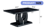 Modern minimalist black MDF pattern sticker pattern MDF rectangular coffee table. Add a peaceful and W1151P243154
