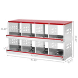 8 Compartment Roll Out Chicken Nesting Box with Basket, Egg Nest Box Chicken Laying Box Hens Chicken 55778812