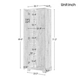 Storage Cabinet with Two Doors for Bathroom, Office, Adjustable Shelf, MDF Board, Black N725P181207B