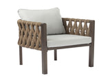 2-Pieces Outdoor Metal Patio Club Chair, Patio Arm Chair with Cushion, Modern Outdoor N780P254451B