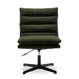 ZNTS Green Teddy Fabric 360&deg; Swivel Accent Chair, Cross Legged Office Chair, Adjustable Armless Wide Home W1164P239088