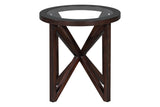 Modern simple coffee table, tempered coffee table solid wood base round transparent W1781P146773