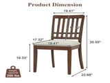 2-Piece Modern Scandinavian Chairs, Curved Wood Backrest with Gray Fabric Seat, Finish for 07427391